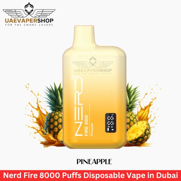 Nerd Fire 8000 Puffs Disposable Vape Pineapple in Dubai - Uaevapershop in UAE