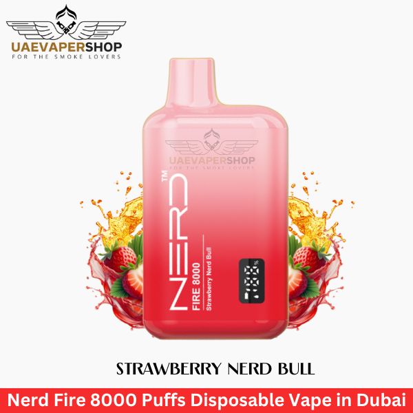 Nerd Fire 8000 Puffs Disposable Vape Strawberry Nerd Bull in Dubai - Uaevapershop in UAE