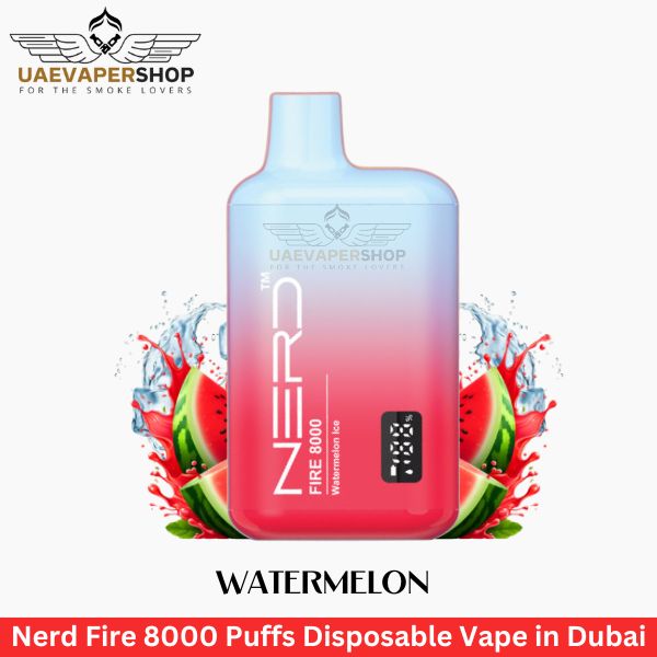 Nerd Fire 8000 Puffs Disposable Vape Watermelon in Dubai - Uaevapershop in UAE