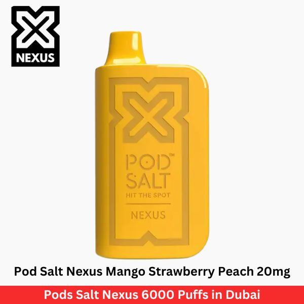 Pod Salt Nexus Mango Strawberry Peach 20mg 6000 Puffs in Dubai - Uaevapershop in UAE