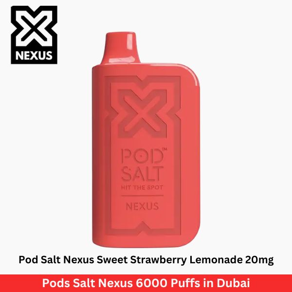 Pod Salt Nexus Sweet Strawberry Lemonade 20mg 6000 Puffs in Dubai - Uaevapershop in UAE