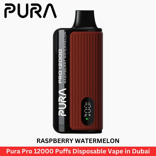 Pura Pro 12000 Puffs Disposable Raspberry Watermelon Vape in Dubai - Uaevapershop in UAE