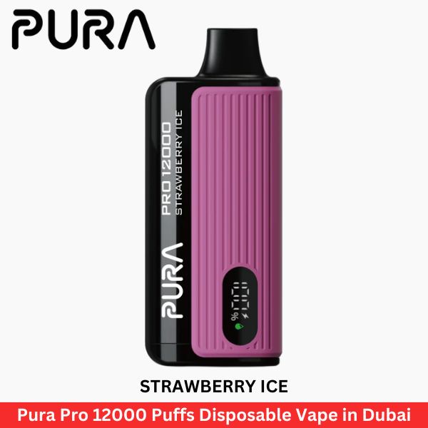Pura Pro 12000 Puffs Disposable Strawberry Ice Vape in Dubai - Uaevapershop in UAE
