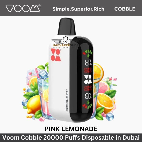 Voom Cobble 20000 Puffs Disposable Pink Lemonade - Uaevapershop in UAE