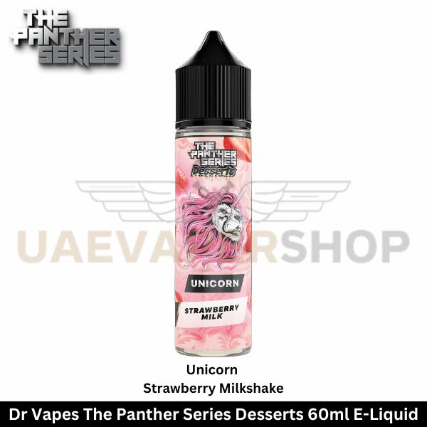 Dr Vapes The Panther Series Desserts Unicorn Strawberry Milkshake 60ml - Uaevapershop in UAE