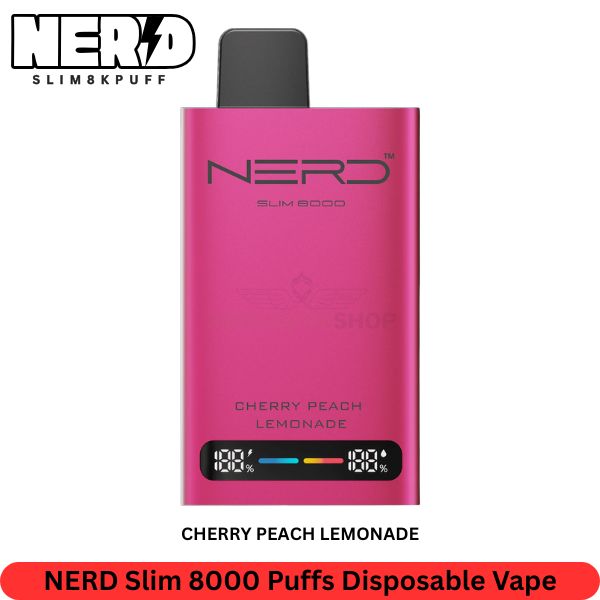 NERD Slim 8000 Puffs Cherry Peach Lemonade Disposable Vape