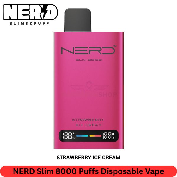 NERD Slim 8000 Puffs Strawberry Ice Cream Disposable Vape
