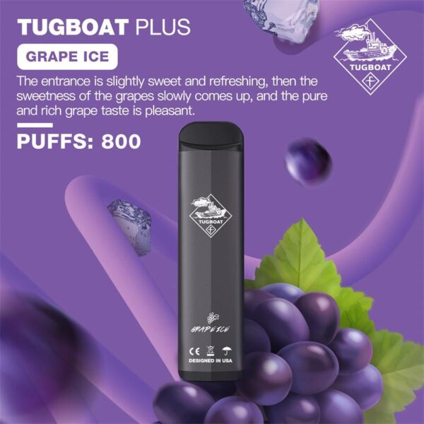 Tugboat disposable vape flavors Best Buy Uae Vape Brand Name: TUGBOAT PLUS 800 Puffs Approx Nicotine by volume: 5.0% Flavor: COOL MINT, STRAWBERRY BANANA, LYCHEE ICE, BANANA ICE, BLUE RAZZ, LUSH ICE, PINEAPPLE ICE, MANGO GUAVA, GRAPE ICE, STRAWBERRY WATERMELON