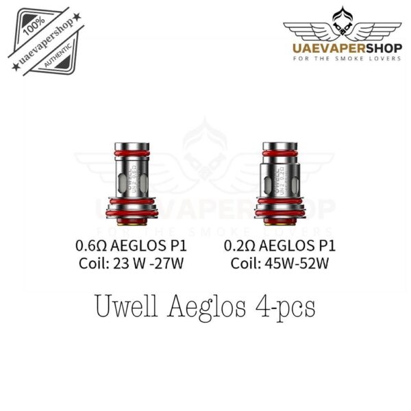 Uwell Aeglos p1 Coils Authentic Best Buy Shop Uae Vaper Shop Uwell Aeglos P1 Coils Series 0.2ohm UN2 Coil (45 - 52W) And 0.6ohm Coil (23 - 27W) 4 x Uwell Aeglos P1 Replacement Coil