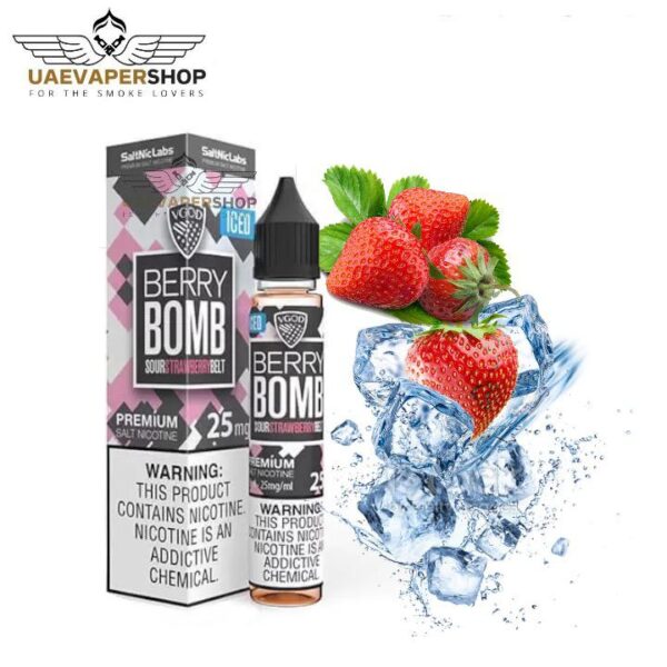 VGOD Berry Bomb Saltnic Buy 30ml Best Authentic In Uae Vaper BERRY BOMB ICED SALT NIC Primary Flavors: Strawberry ice Nicotine :  25MG/ 50mg VG/PG: 70%VG / 30%PG