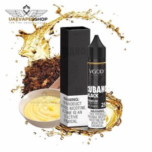VGOD Cubano Black Buy 30ml Best Salt Nic Juice Now Uae Vaper Shop Features: Flavor: Cigar, Tobacco, Cream, Custard Nicotine Strength:25mg, 50mg Manufactured USA