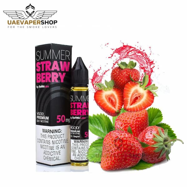 VGOD Summer Strawberry Buy 30ml Best VGOD Salt Nic Now UAE Features: Brand Name: VGOD E-liquid Flavor: Strawberry VG/PG: 50VG/50PG Nicotine Strength: 25mg, 50mg