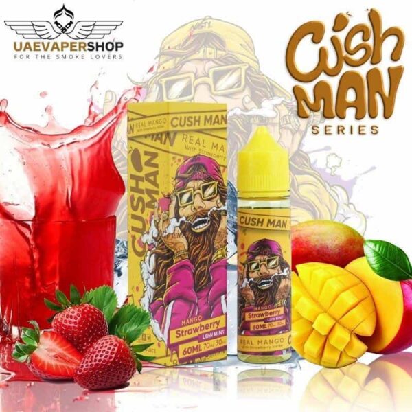 Nasty Cush Man Mango Strawberry Buy 60ml Best flavor In UAE 60ml-3mg Nicotine Strength it perfect for sub-ohm use Features Mango, Grape, Strawberry Best flavor