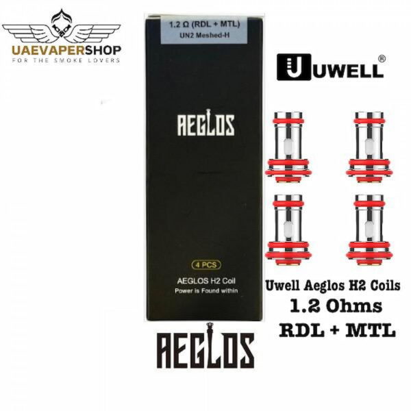 Uwell Aeglos coils Buy Aeglos h2 coil Best Online Uae Shop Parameters: UN2 -H 0.18Ω H2 Coil DTL, 55-60W UN2 H 1.2Ω H2 Coil RDL + MTL 10-13W Quantity: 4pcs/pack