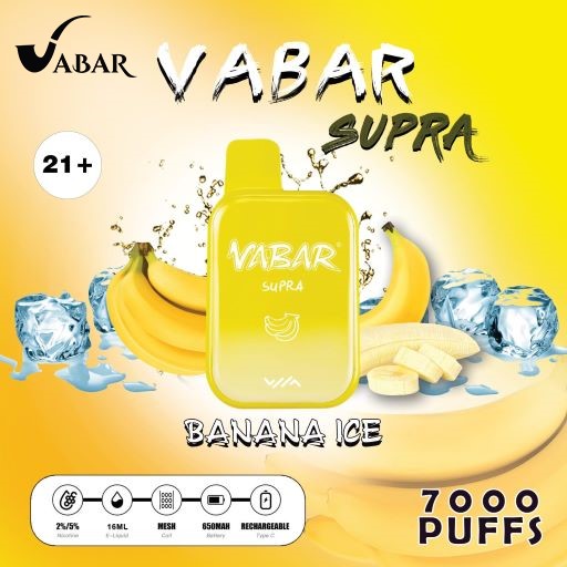 Vabar Supra 7000 Puffs Disposable Banana Ice Best Buy Online Uae Vaper