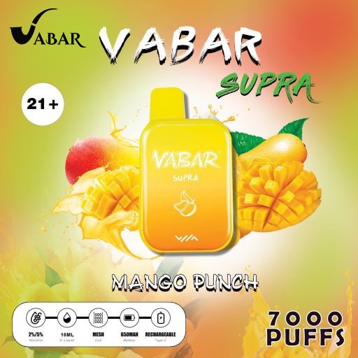 Vabar Supra 7000 Puffs Disposable Mango Punch Best Buy Online Uae Vaper