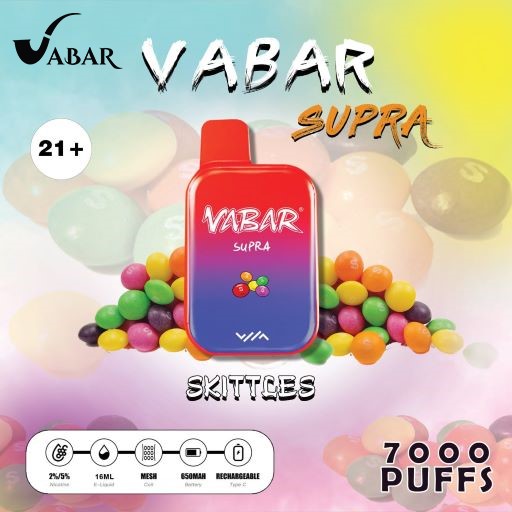 Vabar Supra 7000 Puffs Disposable Skittles Best Buy Online Uae Vaper