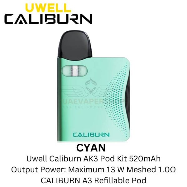 Best Uwell Caliburn Ak3 Pod Kit Cyan Vape 520mah Buy Near Me Uae