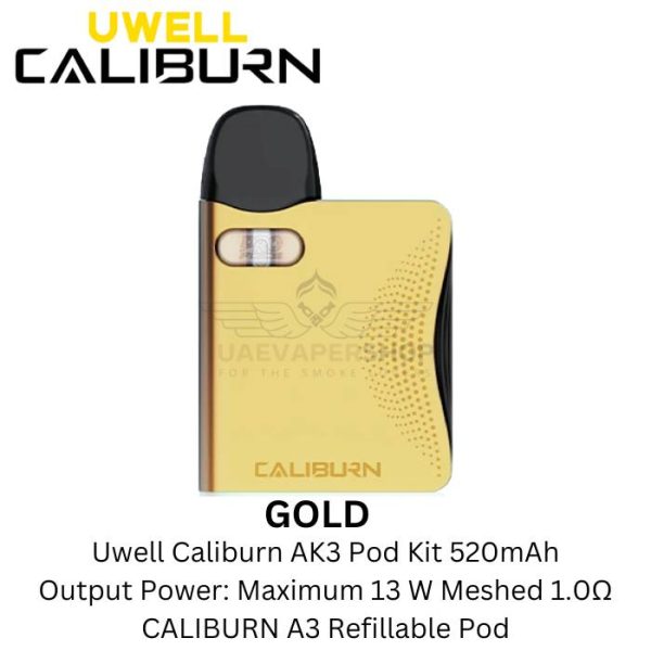 Best Uwell Caliburn Ak3 Pod Kit Gold Vape 520mah Buy Near Me Uae