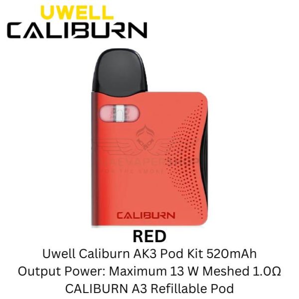 Best Uwell Caliburn Ak3 Pod Kit Red Vape 520mah Buy Near Me Uae