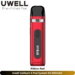 Uwell Caliburn X Pod System Kit 20W Ribbon Red