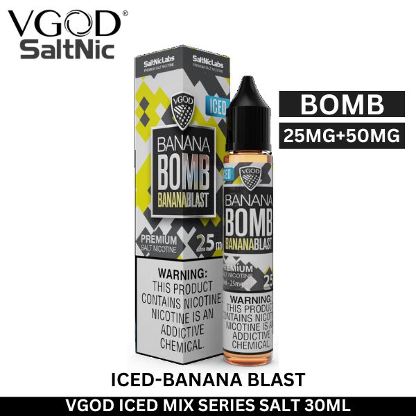 Vgod Iced Mix Series Salt 30Ml Banana Blast - Uaevapershop in UAE