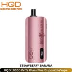 HQD Strawberry Banana 12000 Puffs Glaze Plus Disposable Vape