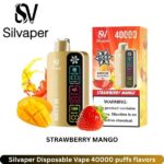 Silvaper Disposable Vape 40000 puffs Strawberry Mango flavors