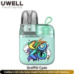 Caliburn G3 Lite Koko Uwell Pod Kit Graffiti Cyan