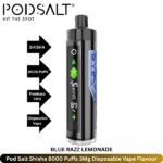 Pod Salt Shisha 8000 Puffs 3Mg Blue Razz Lemonade