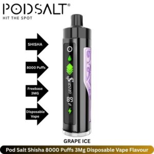Pod Salt Shisha 8000 Puffs 3Mg Grape Ice