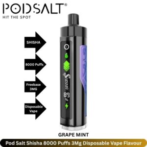 Pod Salt Shisha 8000 Puffs 3Mg Grape Mint
