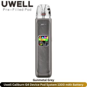 Uwell Caliburn G4 Pod Kit 1300mAh in UAE | Uwell Vape Dubai - Uaevapershop in Dubai Uwell Caliburn G4 Device Pod System Gunmetal Grey