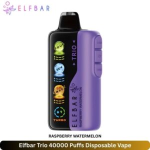 Elfbar Trio 40000 Puffs Disposable Vape Online Shop In UAE - Uaevapershop in Dubai Elfbar Trio 40000 Puffs Disposable Vape Raspberry Watermelon