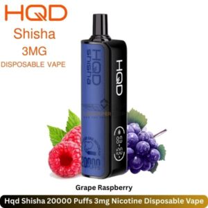 Hqd Shisha 20000 Puffs Grape Raspberry 3mg Nicotine