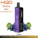 Hqd Shisha 20000 Puffs Grapey 3mg Nicotine