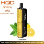 Hqd Shisha 20000 Puffs Lemon Mint 3mg Nicotine