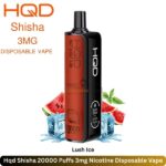 Hqd Shisha 20000 Puffs Lush Ice 3mg Nicotine