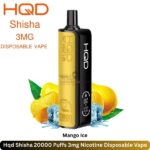 Hqd Shisha 20000 Puffs Mango Ice 3mg Nicotine
