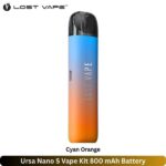 Ursa Nano S Vape Kit Cyan Orange 800 mAh Battery