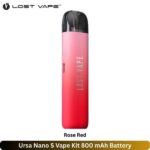 Ursa Nano S Vape Kit Rose Red 800 mAh Battery