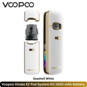 Voopoo Vmate E2 Pod System Kit 1500 mAh Battery - Uaevapershop in Dubai Voopoo Vmate E2 Pod System Kit Seashell White