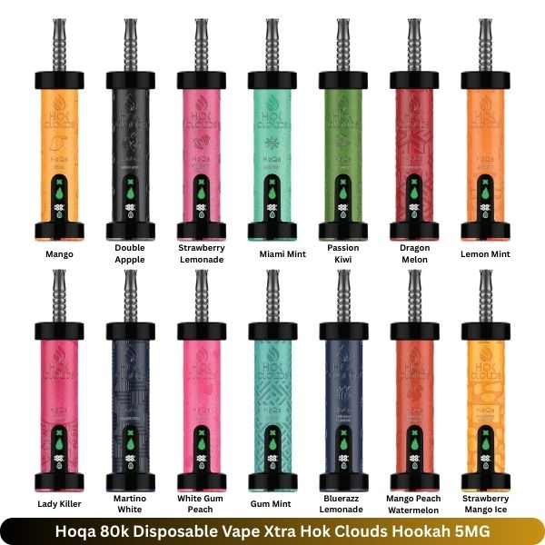 Hoqa 80k Disposable Vape Xtra Hok Clouds Hookah 5MG
