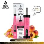 Hoqa 80k Disposable Vape Xtra Hok Clouds Hookah White Gum Peach