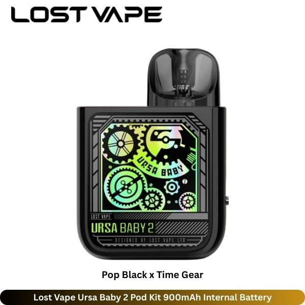 Lost Vape Ursa Baby 2 Pod Kit Pop Black x Time Gear