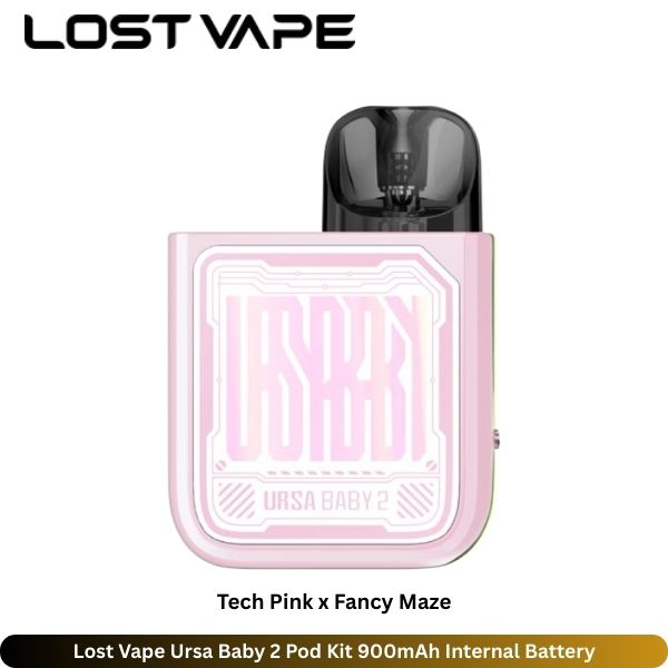 Lost Vape Ursa Baby 2 Pod Kit Tech Pink x Fancy Maze