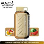 Vozol Gear Ice & Sweet 50K Puffs Peach Mango Watermelon Vape