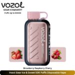 Vozol Gear Ice & Sweet 50K Puffs Strawberry Raspberry Cherry Vape