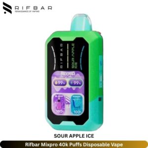 Rifbar Mixpro 40k Puffs Disposable Vape - Uaevapershop in Dubai Rifbar Mixpro 40k Puffs Disposable Vape Sour Apple Ice